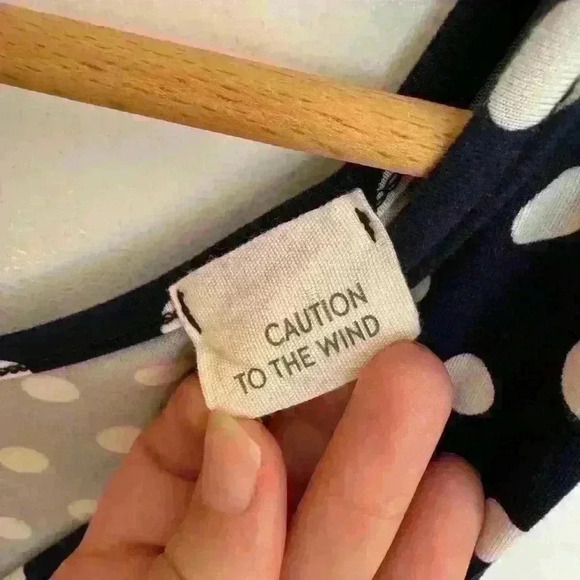 Wrap dress in polka dot navy and white by Caution To The Wind size Medium - Picture 6 of 13